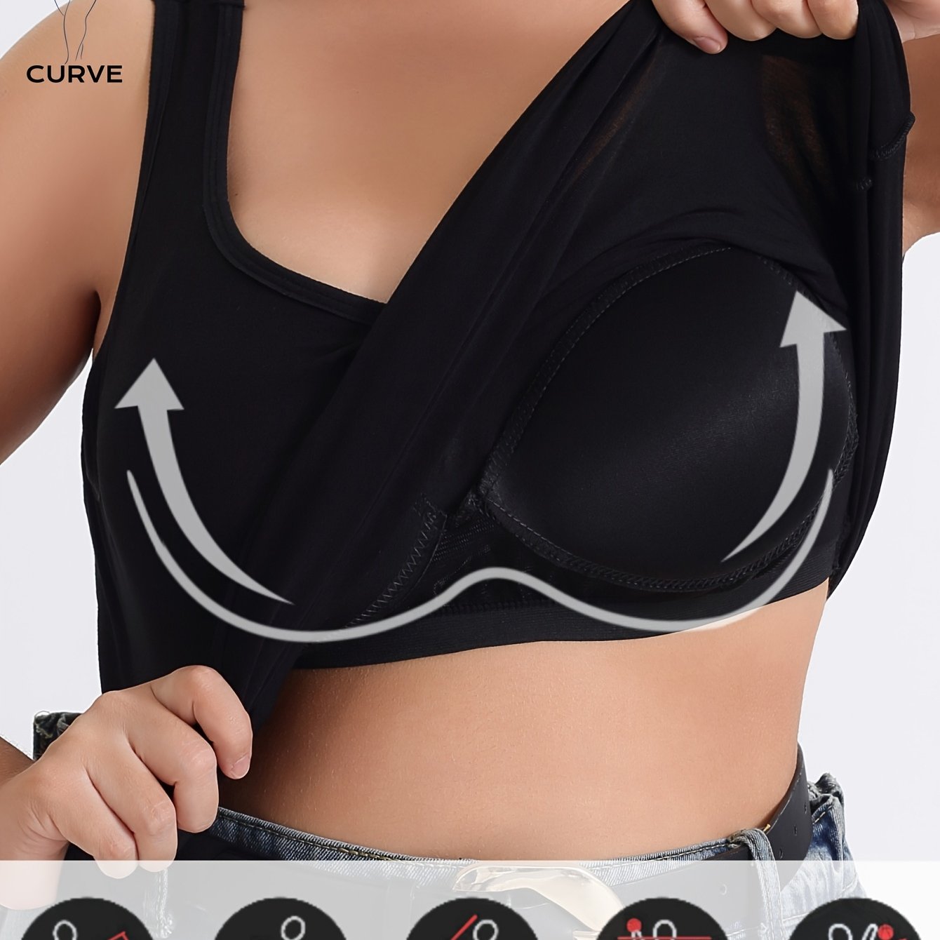 Plus Size Women's Sports Bra Tank Top 2-in-1 Soft Breathable Padded Cups