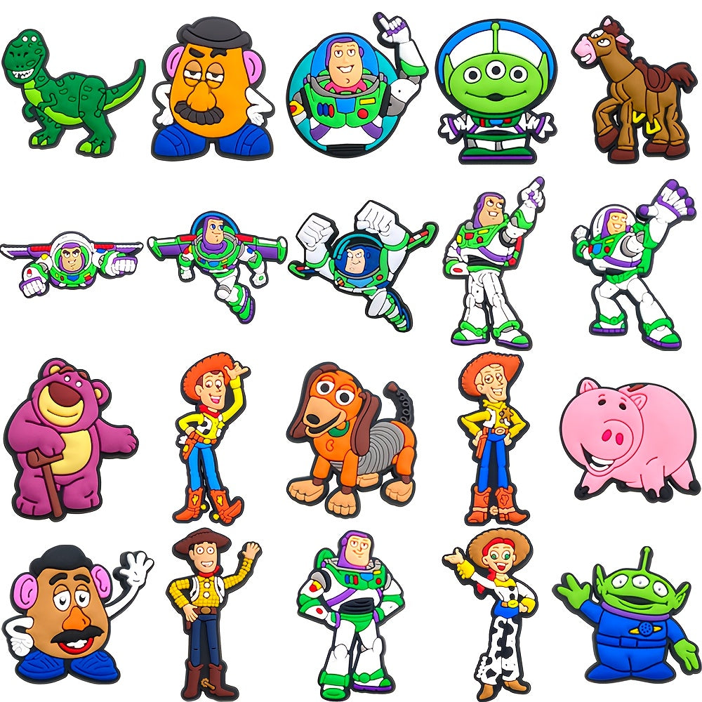 Kids Sandals Shoe Charms Toy Story Buzz Lightyear Buttons Decorations