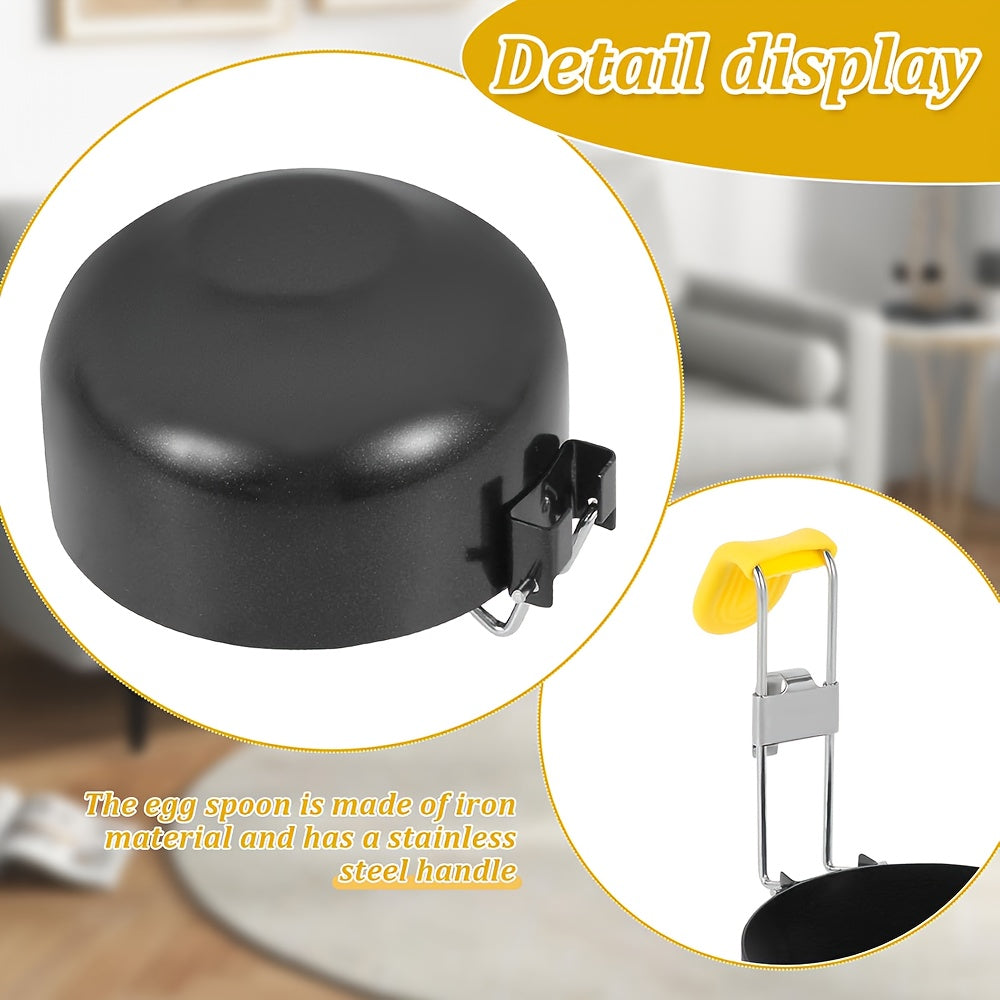Stainless Steel Egg Poacher Non-Stick Foldable Silicone Handle Kitchen Gadget