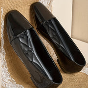 Women's Square Toe Flats Breathable Slip-On Shoes for All-Season Casual