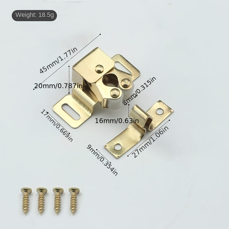  Pestillo de armario con resorte de metal dorado con diseño con cerradura para puertas de armario