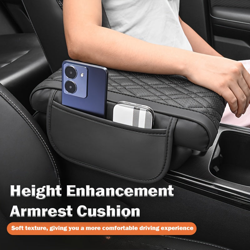Universal PU Leather Car Cushion Memory Foam Armrest Cover Console Pad Multi-Color