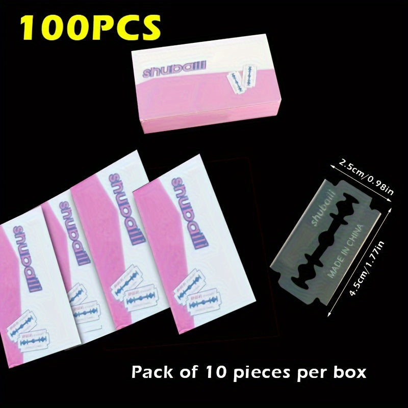 Мужские лезвия для безопасного бритья с двойным лезвием, упаковка 50 или 100, из углеродистой стали