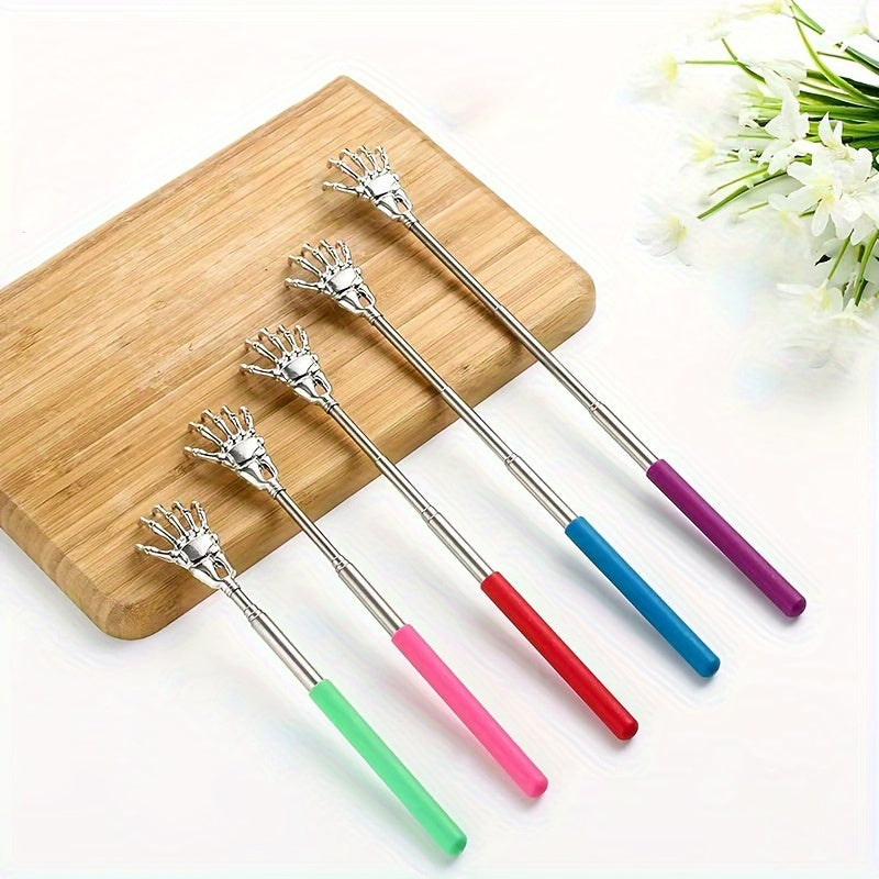 Stainless Steel Telescopic Back Scratcher for Adults and Elderly with Skeleton Hand Design