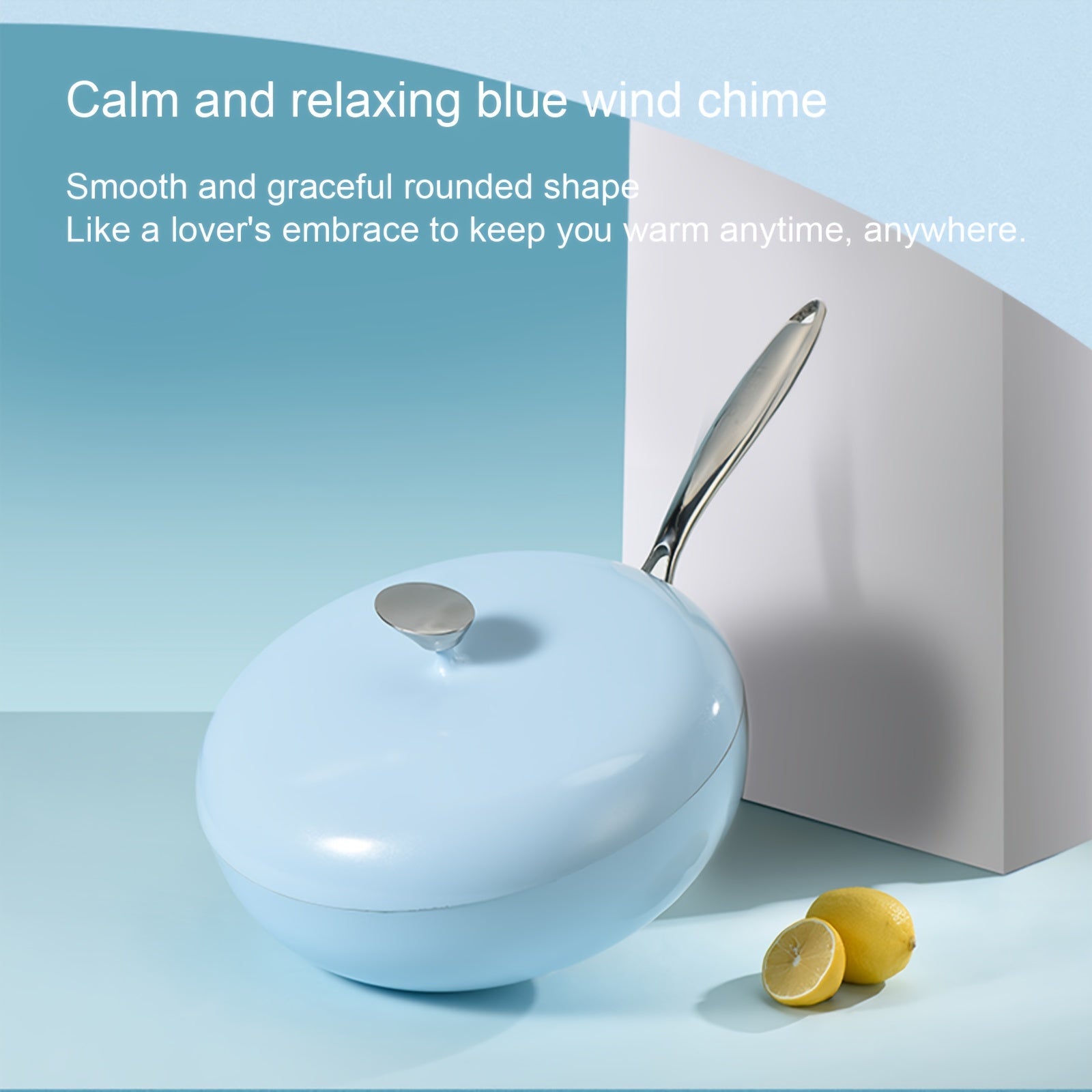 Небесно-головий антипригарний сковорода з кришкою для яєць, млинців та іншого