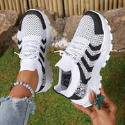 Women's Mesh Casual Low-Top Platform Sneakers Plus Size
