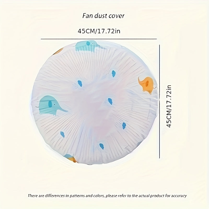 2-Pack Round Fan Dust Covers Moisture-Proof PEVA Elastic Fit Home Fans