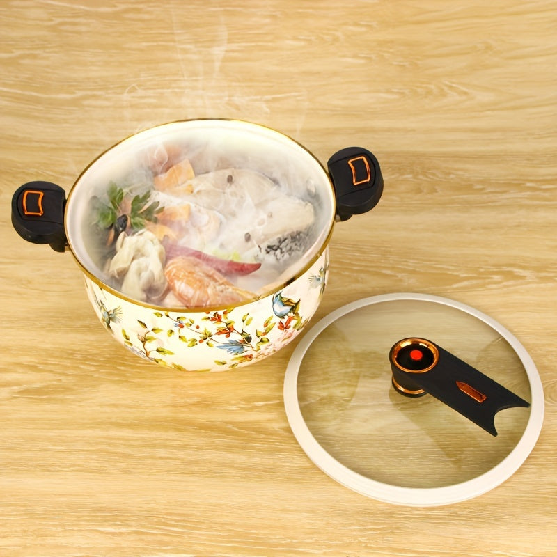 Enamel Micro-Pressure Cooker Set 1 Piece Induction Compatible No Electricity