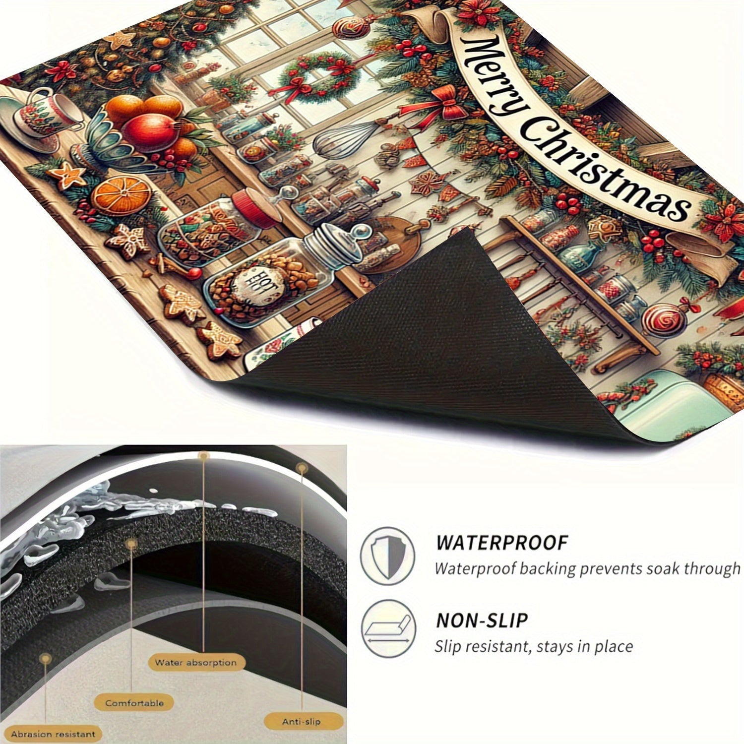 Christmas Snowman Stove Cover Waterproof Anti-Slip Heat Resistant for Electric Glass Cooktops