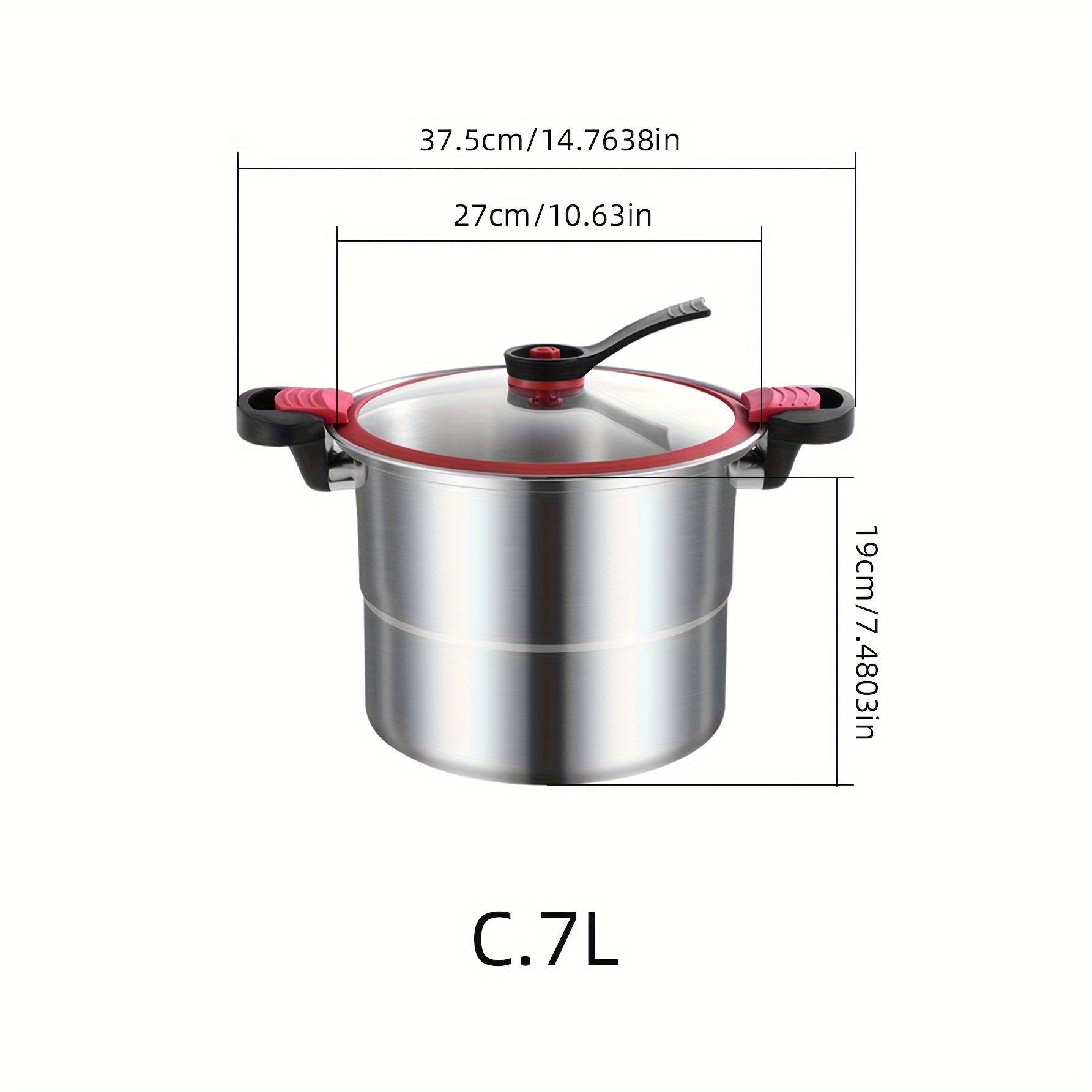 Stainless Steel Soup Pot with Double Bottom Glass Lid for Food Processing and Cooking