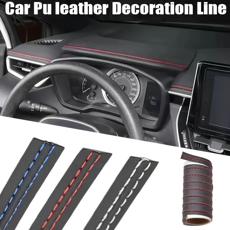 Universal Car Interior Leather Decor Strip Self-Adhesive Door Panel Trim