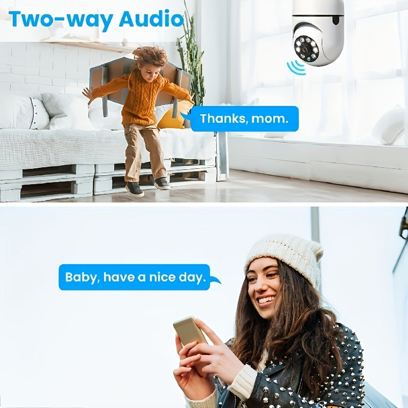 WiFi HD E27 Bulb Camera with Night Vision and Two-Way Audio