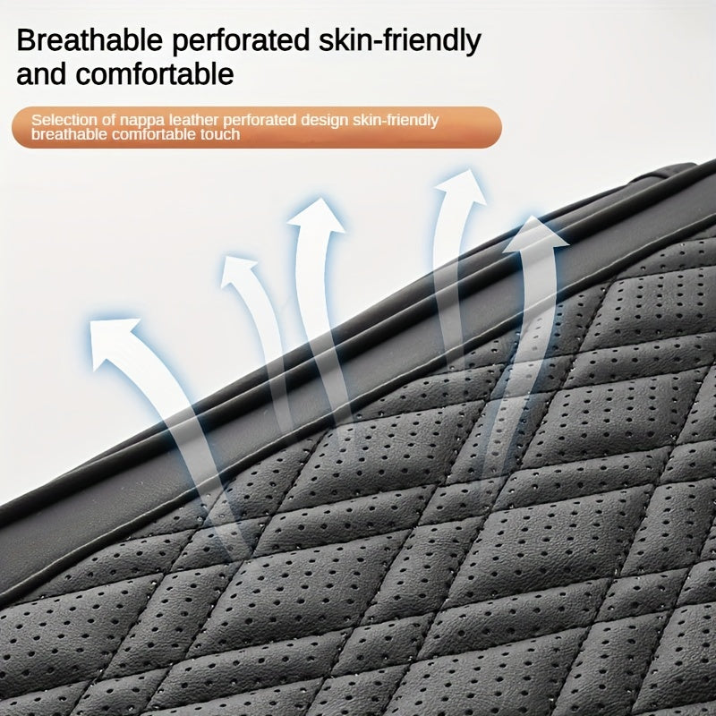 Universal PU Leather Car Cushion Memory Foam Armrest Cover Console Pad Multi-Color