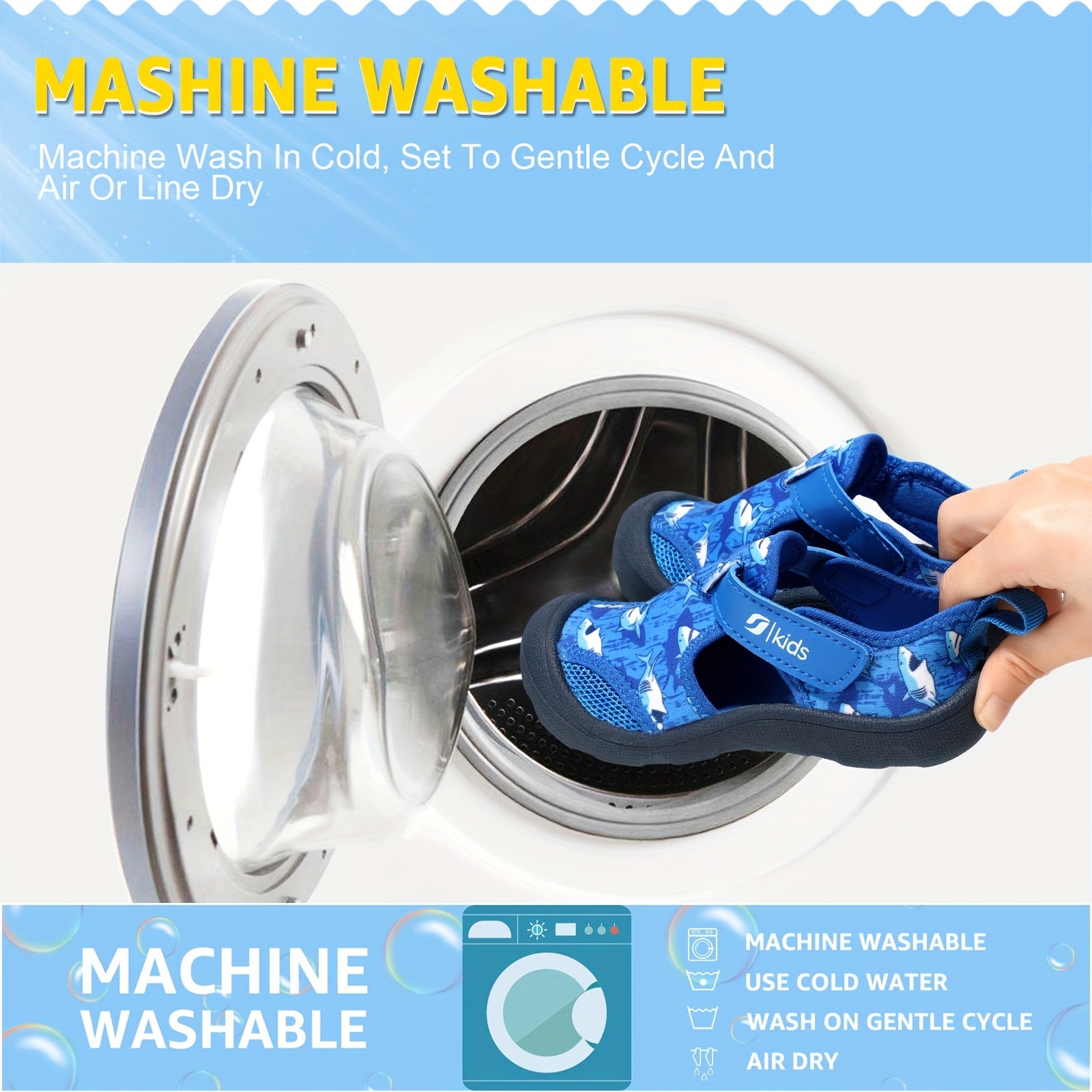 Kids Boys Sandals Lightweight Breathable Quick Dry Non-Slip for Beach Water Activities