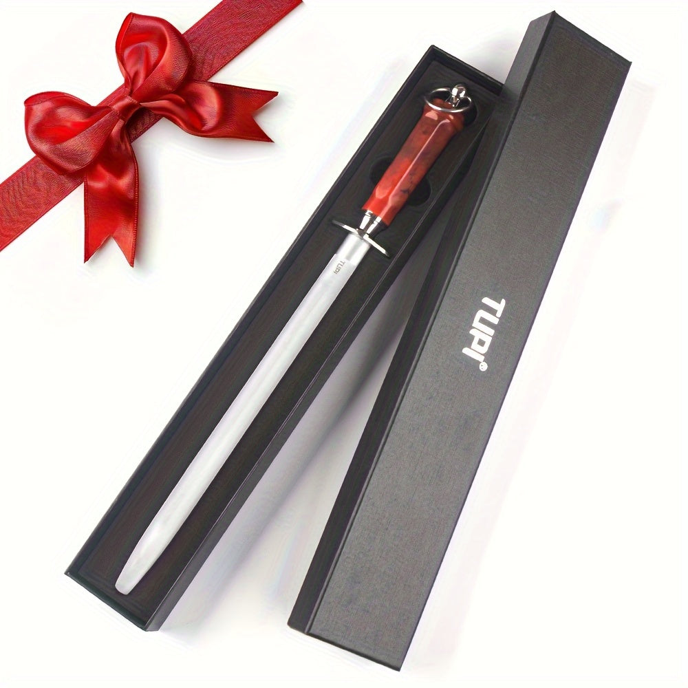 12-Inch Kitchen Knife Sharpener Handheld Ultra-Fine Grit Metal Sharpening Rod for Home and Restaurant