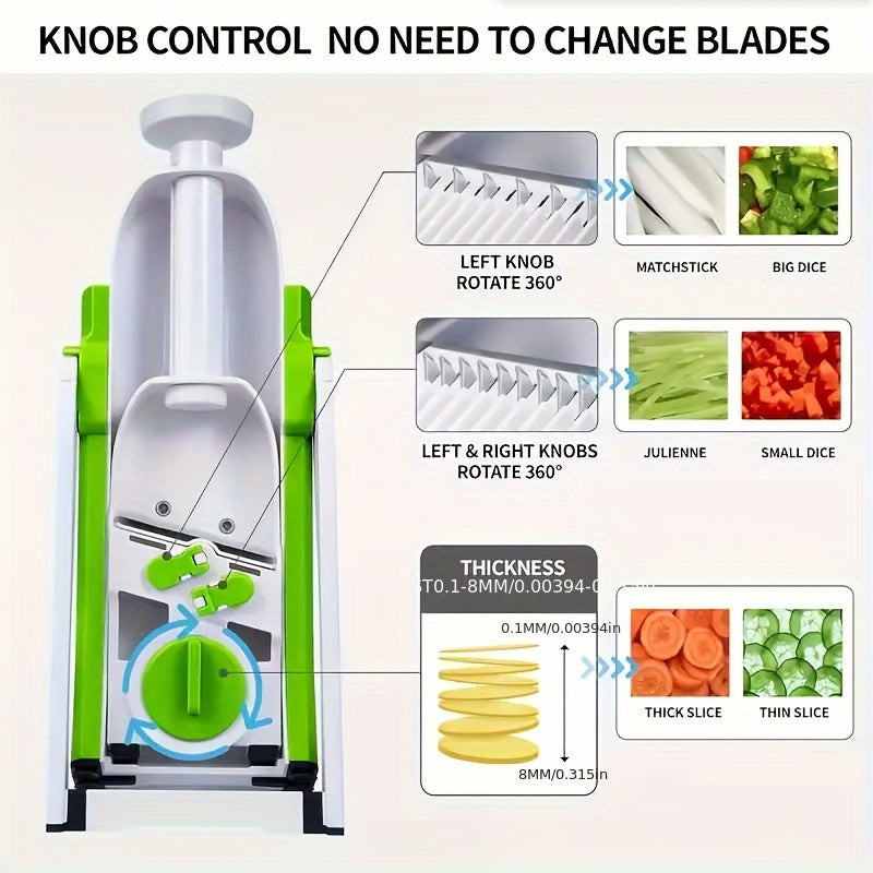 Adjustable Vegetable Chopper Kitchen Slicer Dicer Stainless Steel Blade