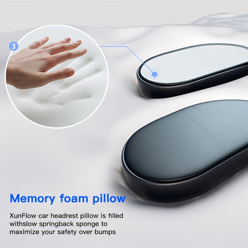 Adjustable Ergonomic Car Headrest with Memory Foam and Side Pads