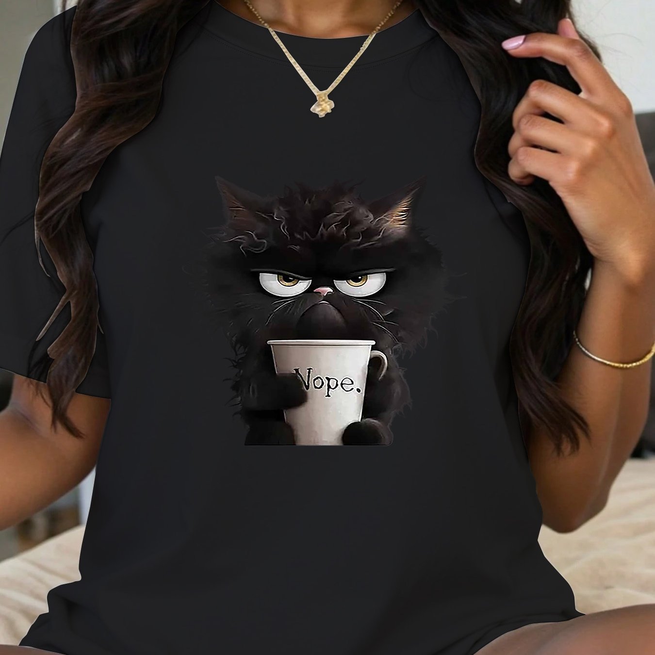 Plus Size Women's Casual Graphic T-Shirt Short Sleeve Round Neck