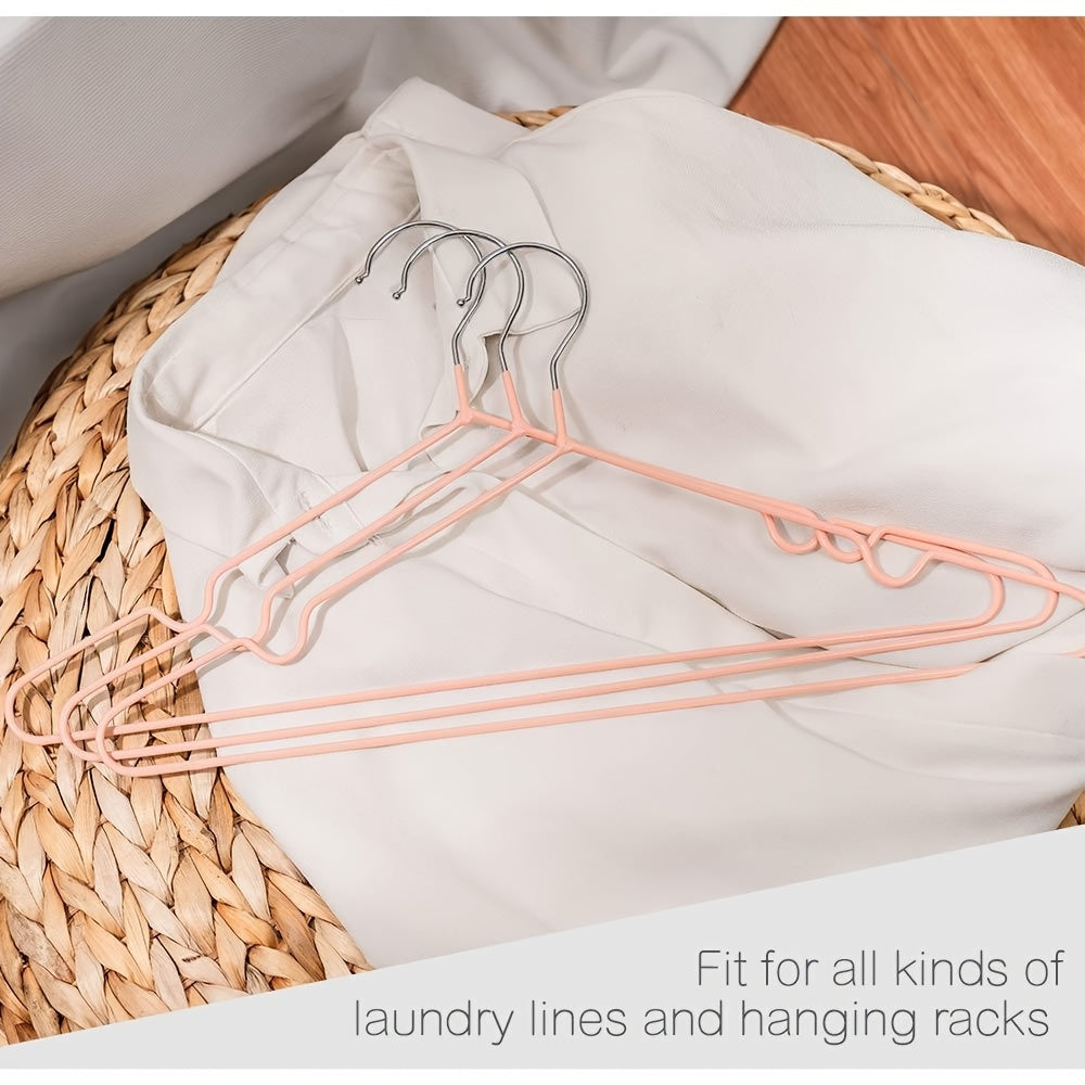 Set of 10 Metal Clothes Hangers Non-Slip Space-Saving Laundry Closet Organizers