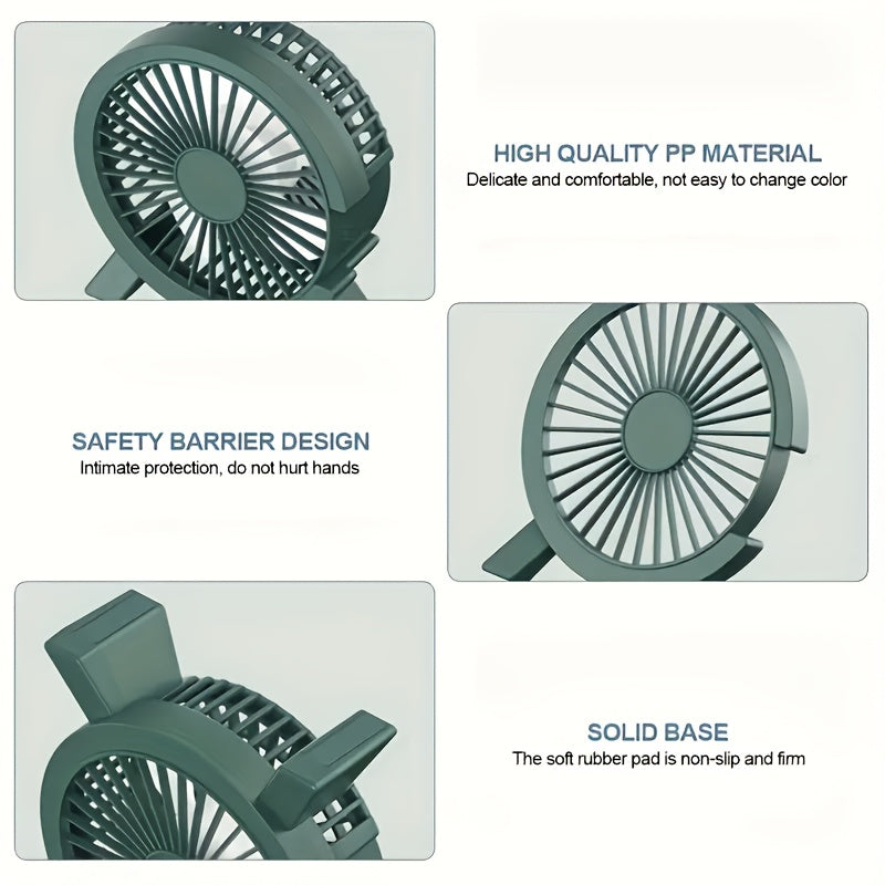 Mini Handheld Fan USB Rechargeable Portable Personal Cooling Compact for Travel Camping Office