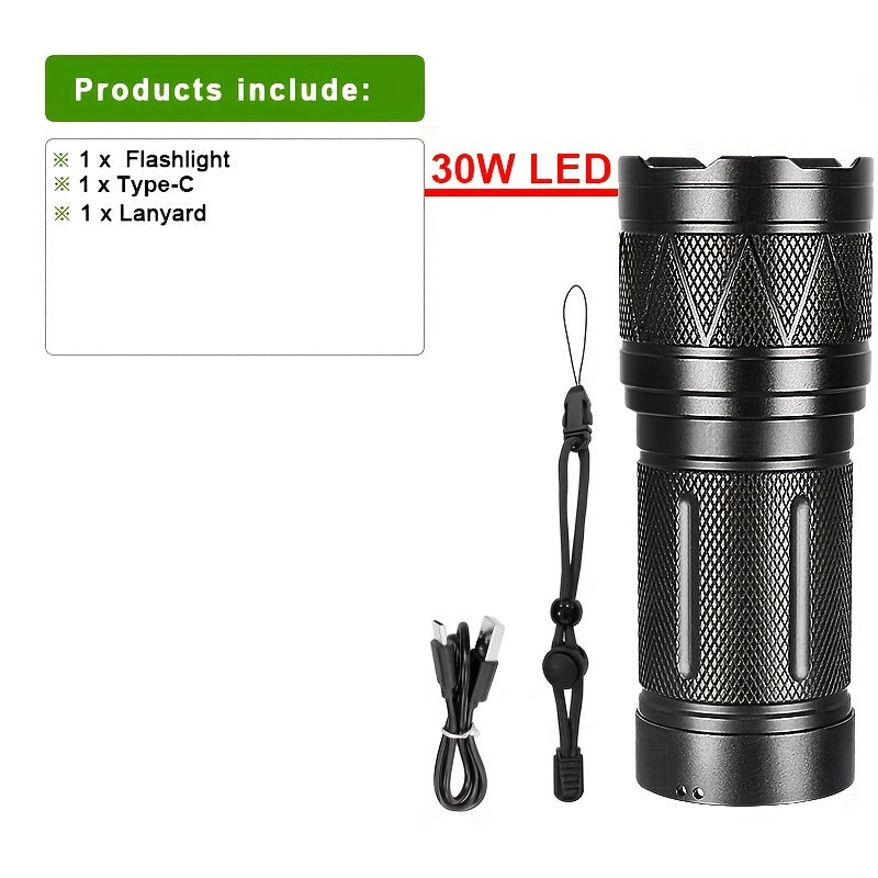 Super Bright LED Flashlight 12000mAh Rechargeable Battery Handheld Torch for Home Security Safety and Outdoor Use