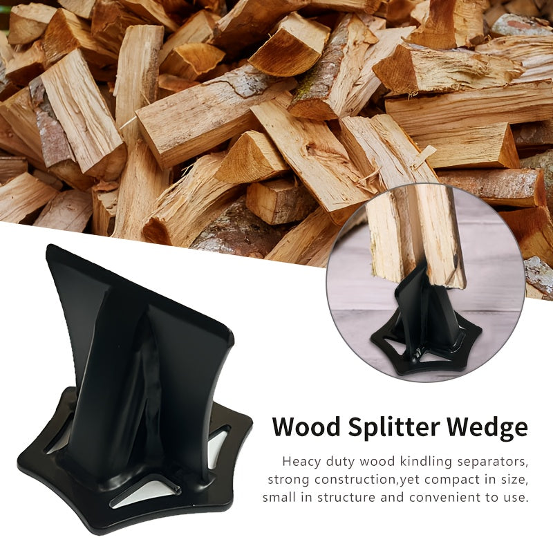 Portable Cast Iron Firewood Splitter with Storage Bag for Logs and Kindling