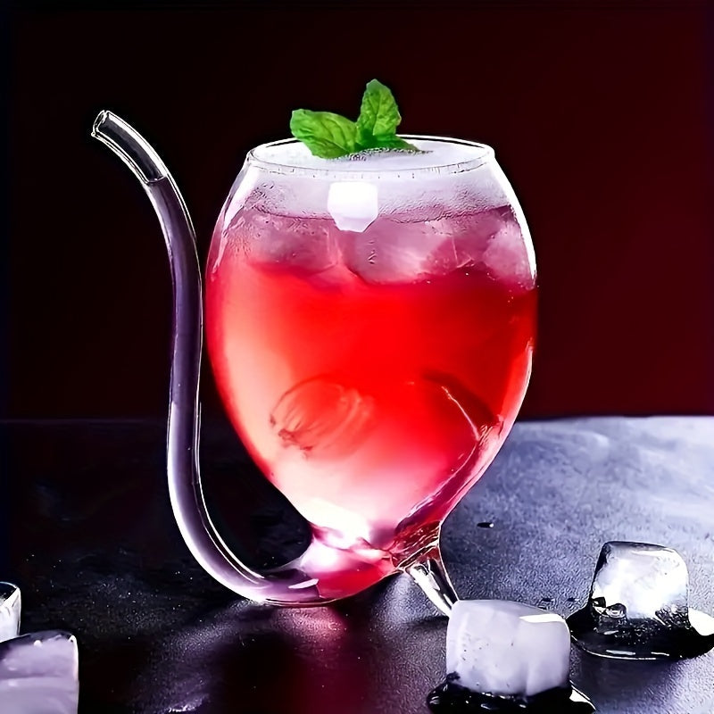 Vampire Wine Glasses with Built-In Straw for Cocktails Juice and Wine Perfect for Parties Camping and Gifts