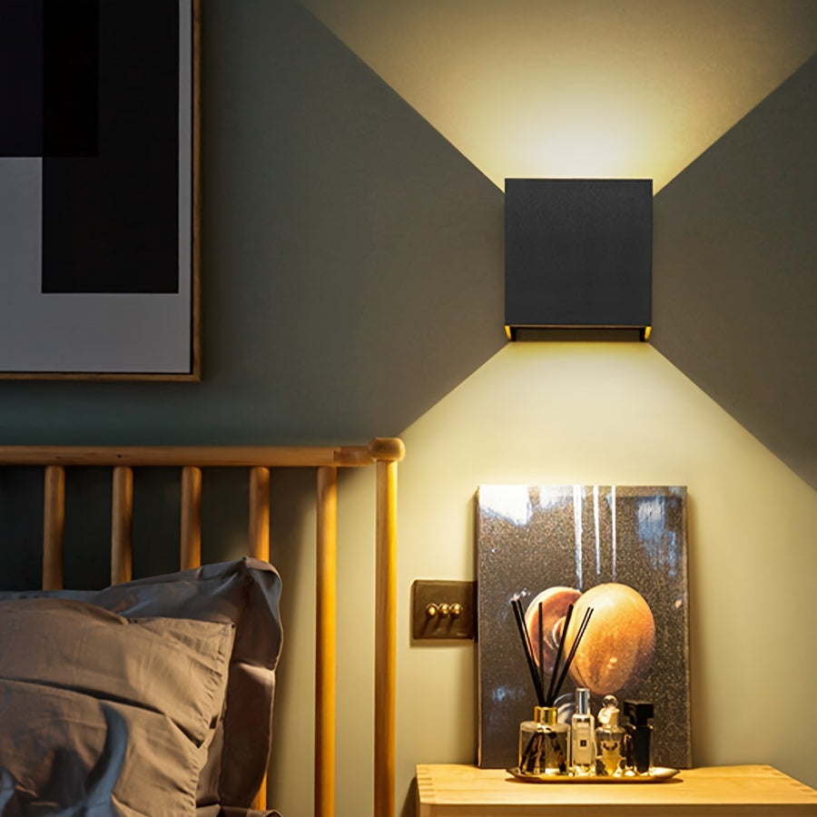 LED Wall Lamp Black Adjustable Angle Indoor Lighting for Living Room Bedroom Modern Space Theme