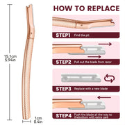 Унисекс инструмент для дермапланинга бровей бритва для лица с 13 запасными лезвиями