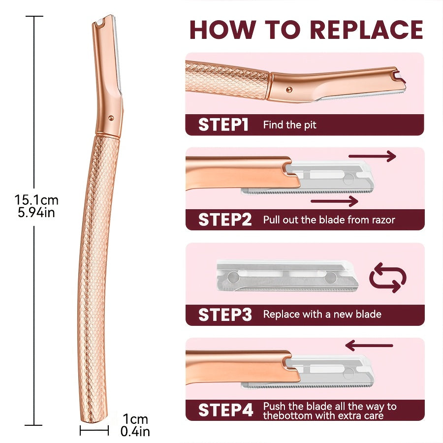Унисекс инструмент для дермапланинга бровей бритва для лица с 13 запасными лезвиями