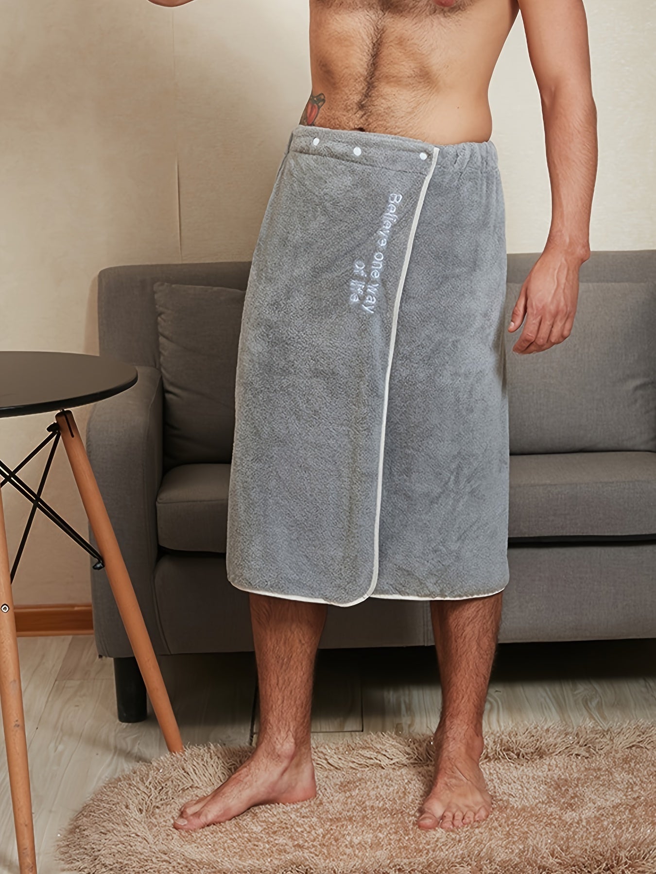 Men's Coral Velvet Bathrobe Thick Soft Anti-Slip Wearable Casual Polyester All-Season