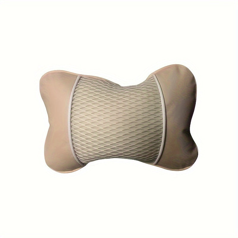 Ergonomic Car Neck Pillow Breathable Faux Leather Headrest with Mesh Ventilation