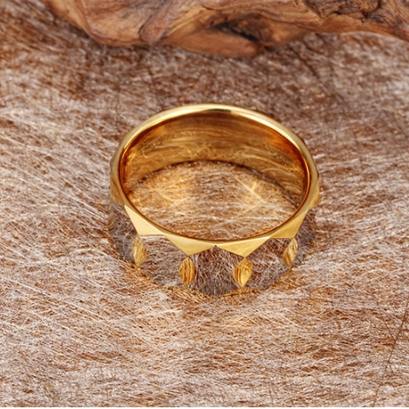 2023-yilda yangi: Erkaklar va ayollar uchun zamonaviy volfram po'latidan yasalgan uzuklar, jumladan, geometrik prizma dizaynlari