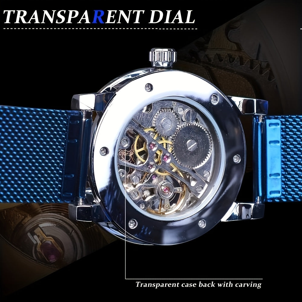 Men's Mechanical Watch Hollow Design Stainless Steel Alloy Casual Luxury Fashion Watch