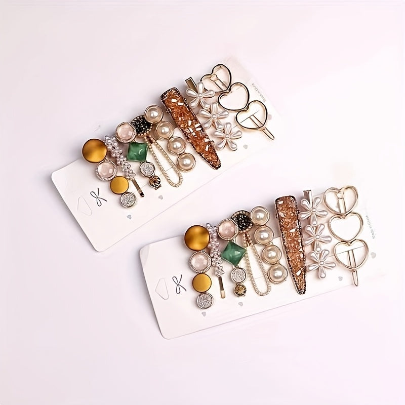 Elegant Duck Billed Hair Clip Set with Faux Pearls for Prom and Party Hairstyles