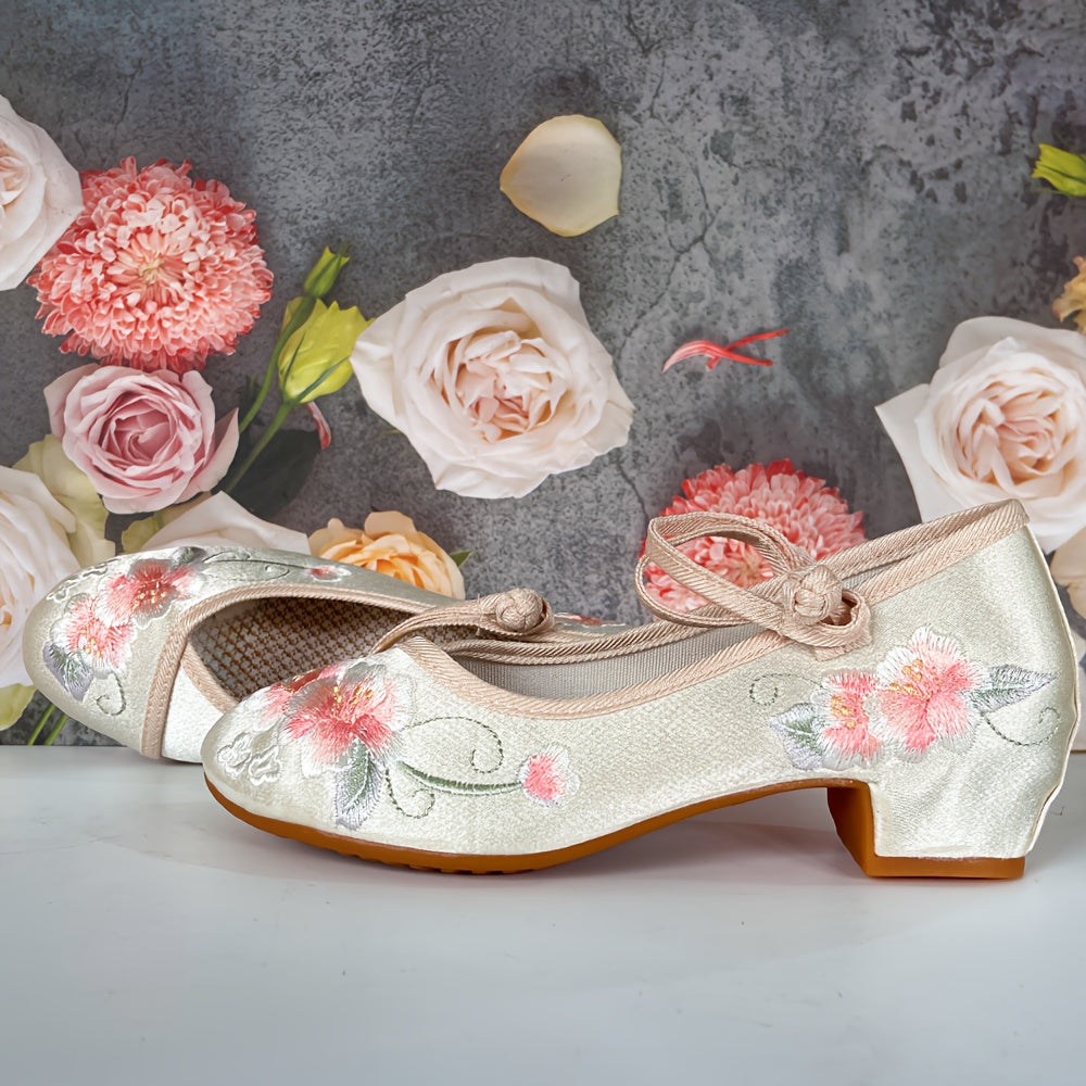 Women's Square Heel Shoes Ethnic Style Cheongsam Hanfu Light Fabric Rubber Sole