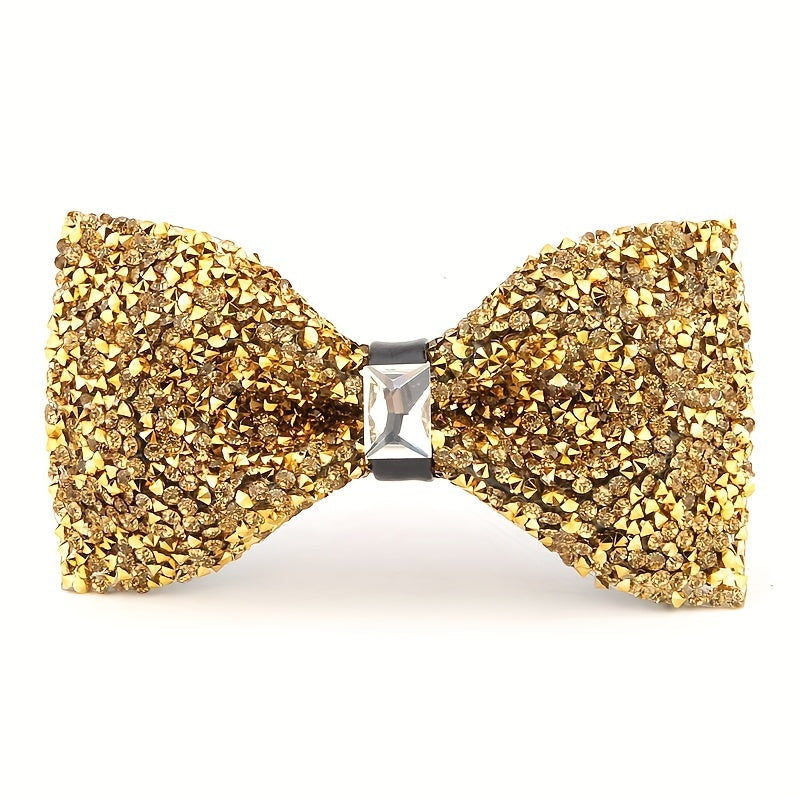 Men's Bow Tie with Faux Diamond Knot for Weddings and Formal Events