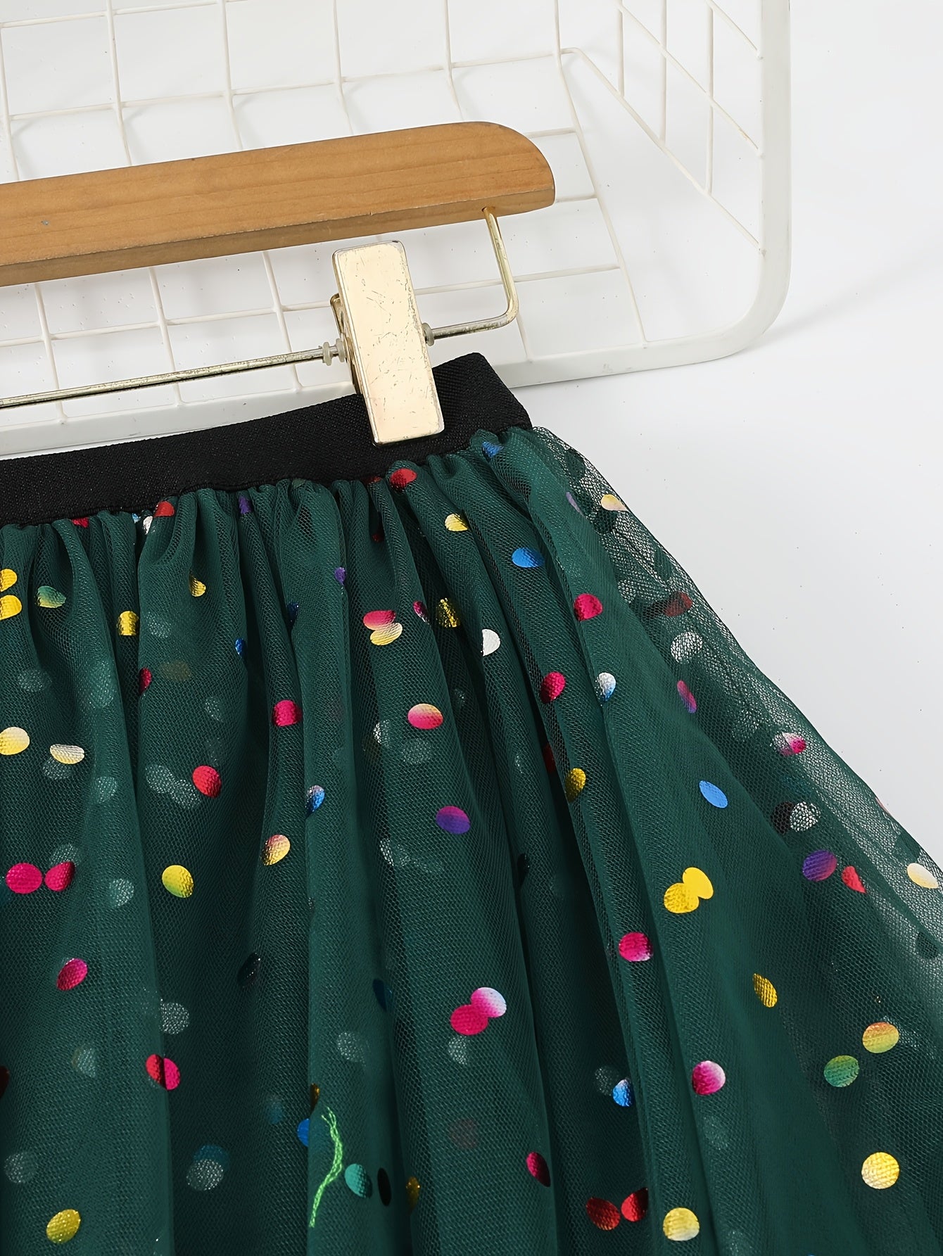 Women's Pleated Knit Skirt with Contrast Mesh Polyester Spring Summer Fall