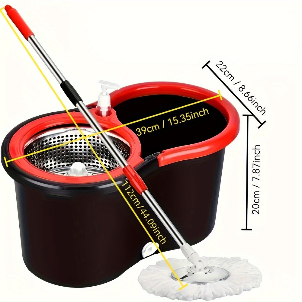 Vanna va ofisni tozalash uchun mikrotoʻlqinli boshli aylanuvchi mop va kova to'plami