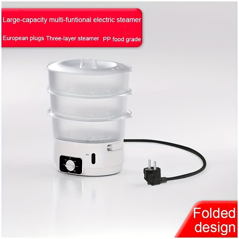 3-tier transparent steamer 13L capacity detachable pot 800W energy-saving