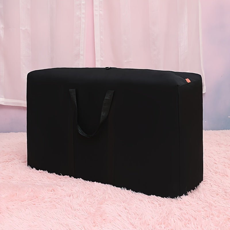 Extra Large Storage Bag with Double-Zip Reinforced Handles for Moving Travel Black