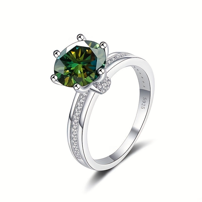 Elegant Moissanite Engagement Ring 3.0 Carat Sterling Silver Wedding Promise Jewelry