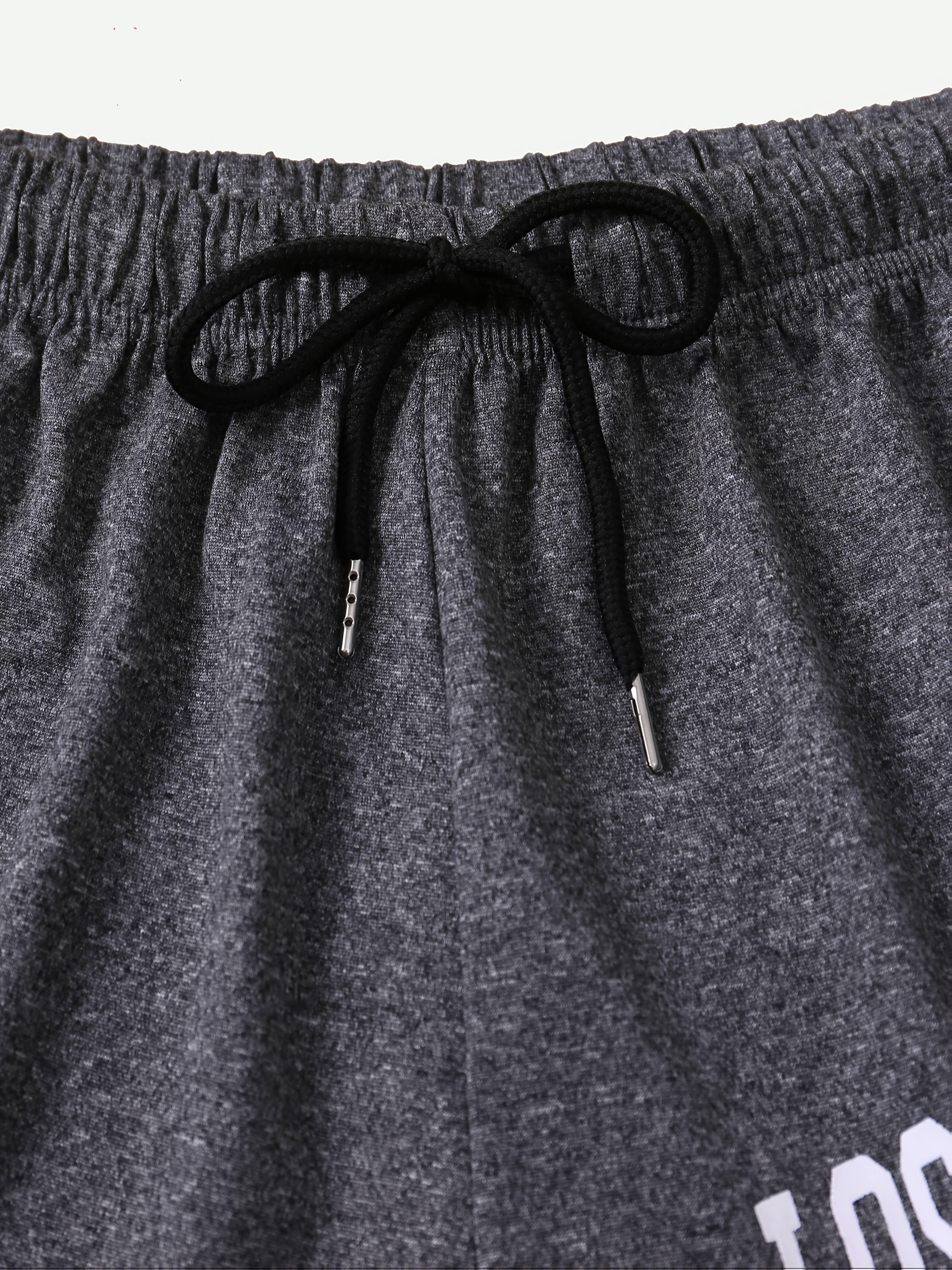 Conjunto de pantalones cortos de descanso para mujer con estampado de cuadros y letras, con cordón elástico, conjunto de ropa de descanso casual de 3 piezas