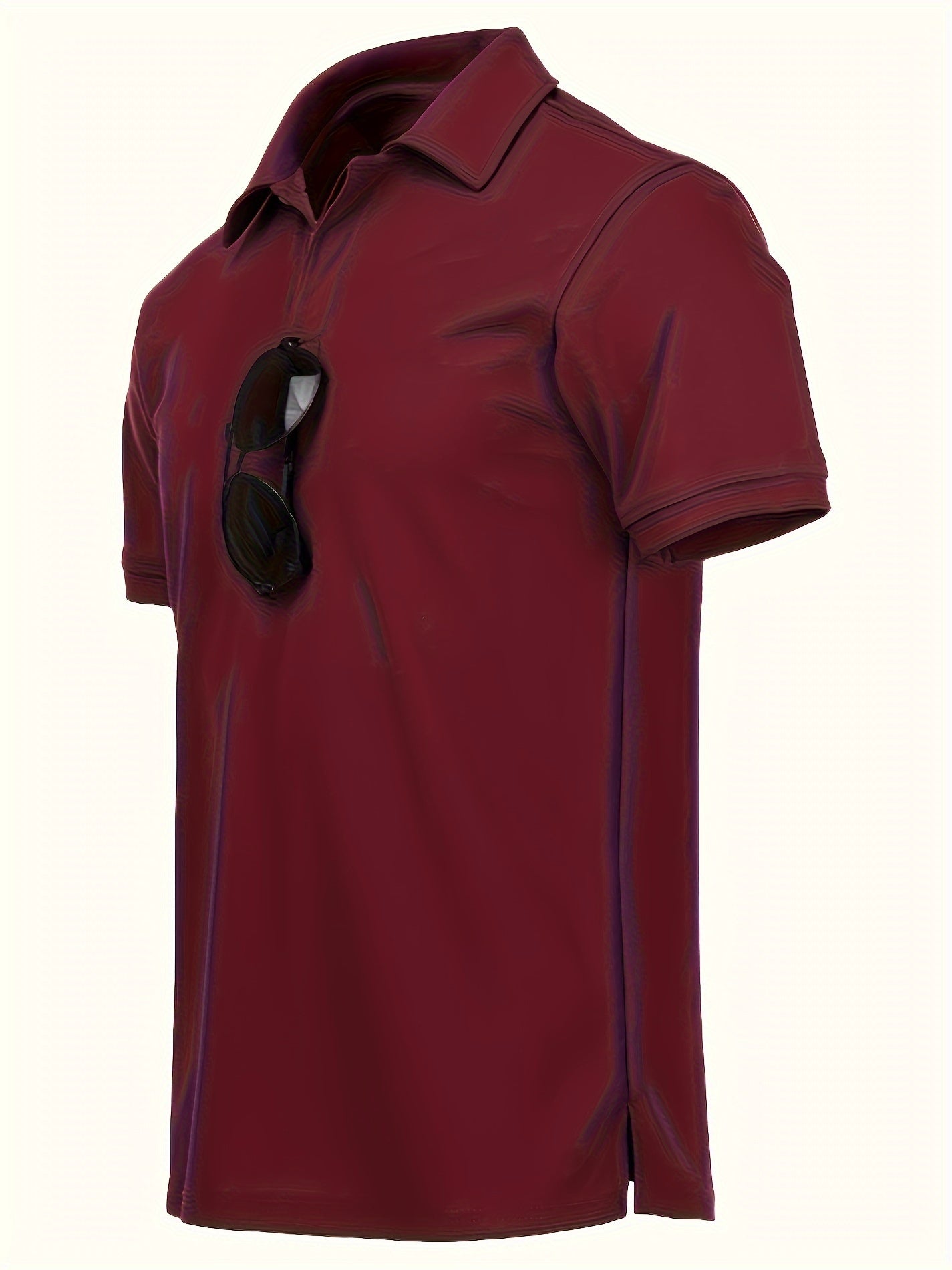 Camisa deportiva casual de poliéster elástico para hombres, ideal para golf y tenis