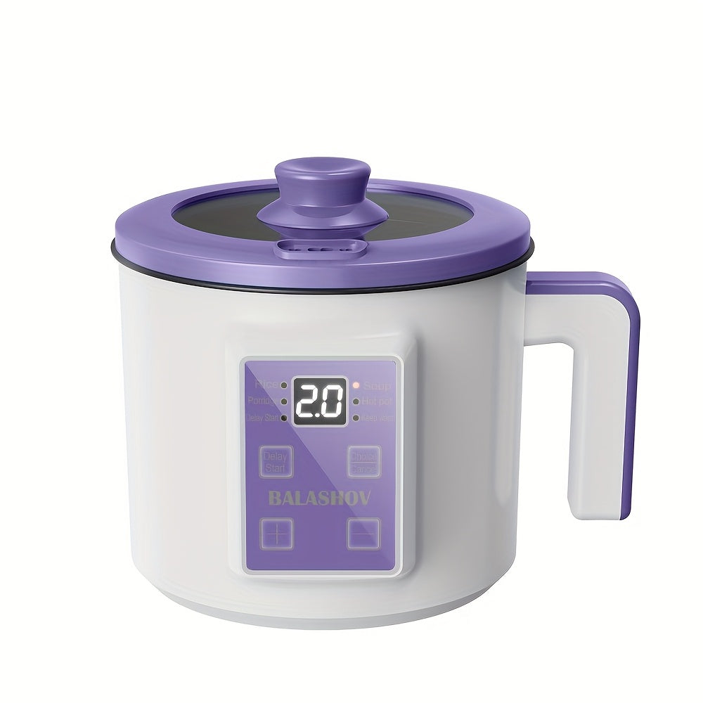 Electric Hot Pot for 1-3 People 6 Modes Safety Features Timer Compact Design White