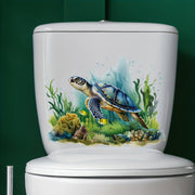 Sea World Turtle Bathroom Wall Decal Removable Self-Adhesive Decor