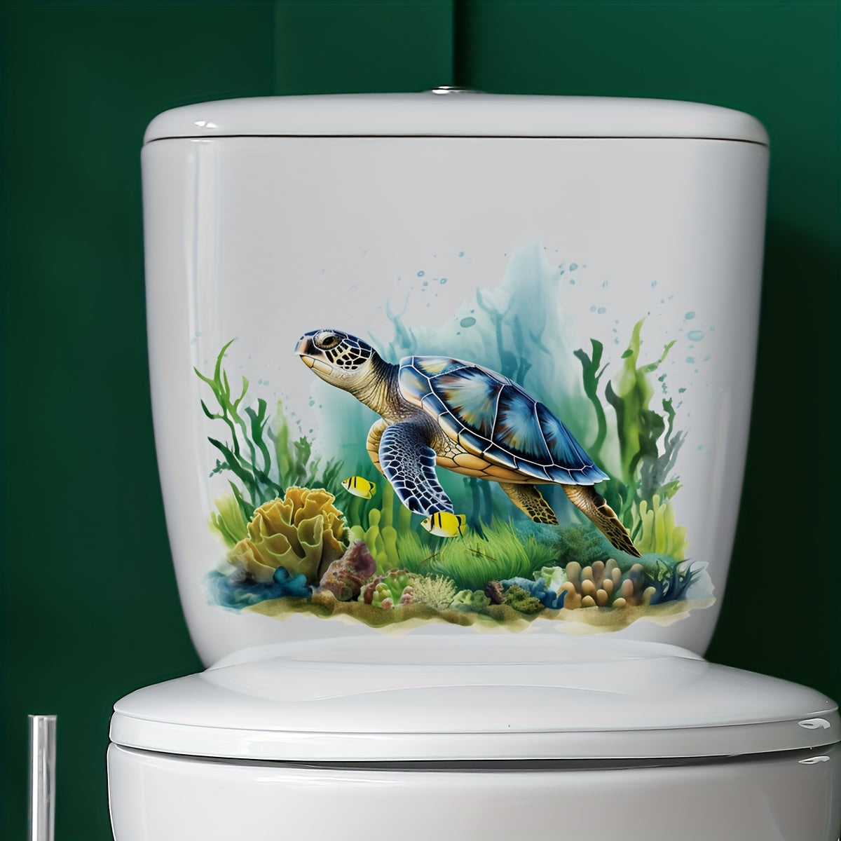 Sea World Turtle Bathroom Wall Decal Removable Self-Adhesive Decor