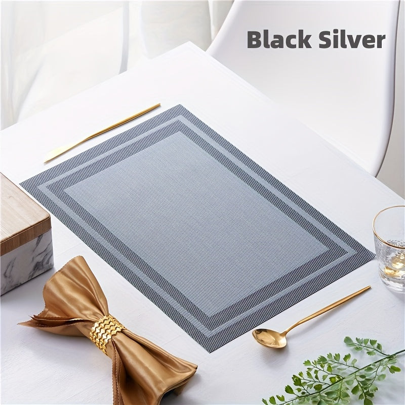 4-Piece Kitchen Insulation Table Mats Water and Heat Resistant Thick Striped Protecting Hot and Cold Drinks