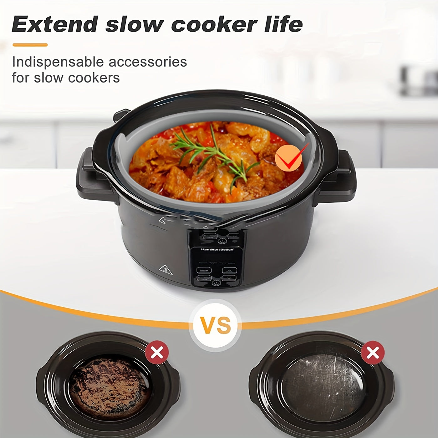 Silicone Slow Cooker Liners Set of 4 for Easy Meal Prep and Portion Control