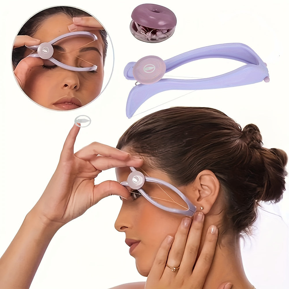 Bahar uchun yuz sochlarini olib tashlash vositasi, qoshlar va yonoqlar uchun, qo'lda ip bilan ishlov berish asbobi, batareyasiz, hidsiz